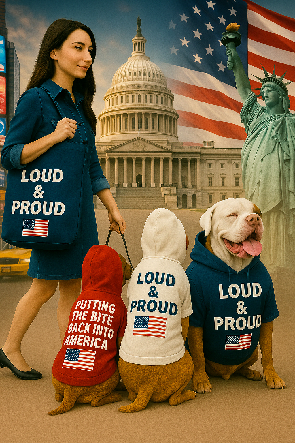 Loud & Proud USA Dog Hoodies with FREE BAG!