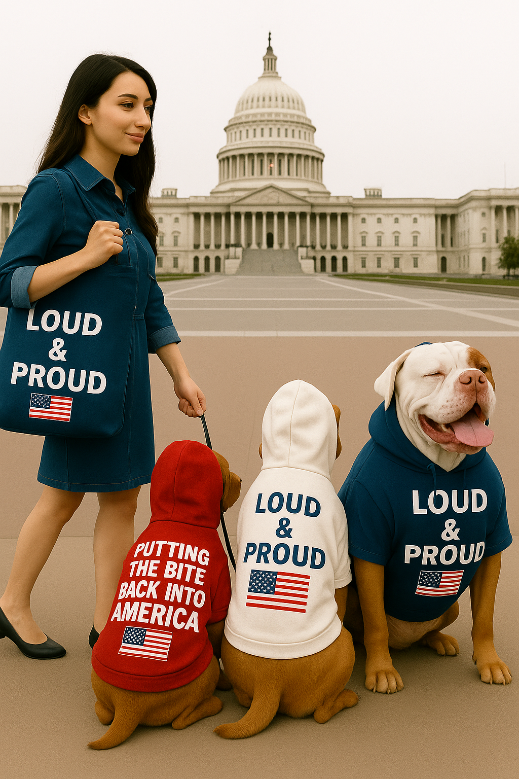 Loud & Proud USA Dog Hoodies with FREE BAG!