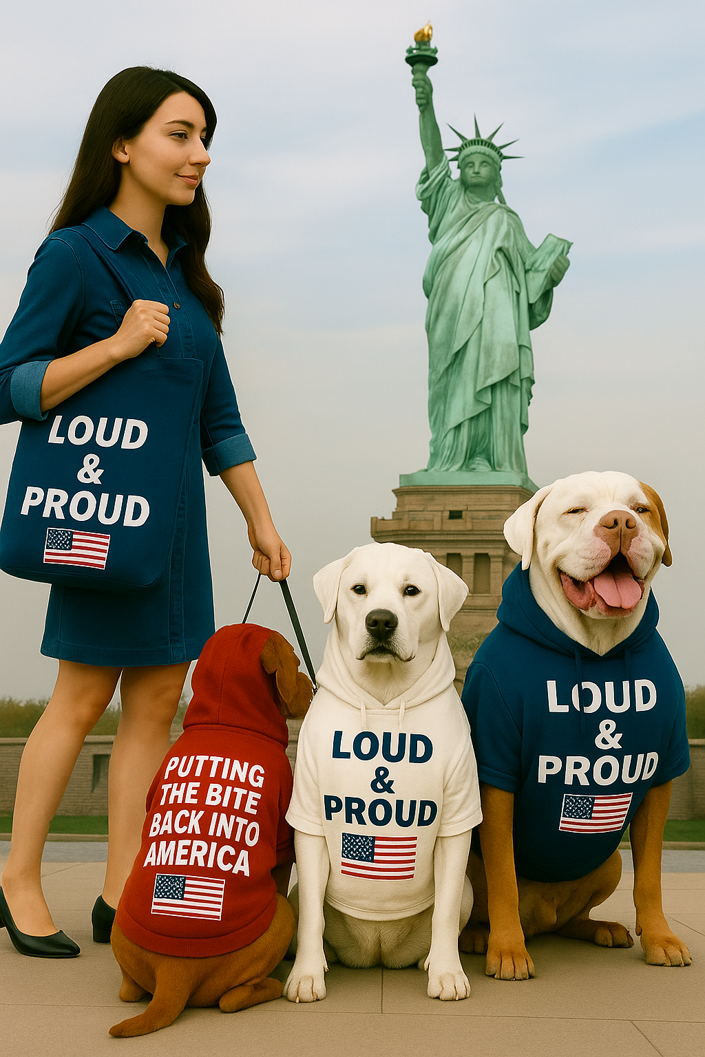 Loud & Proud USA Dog Hoodies with FREE BAG!