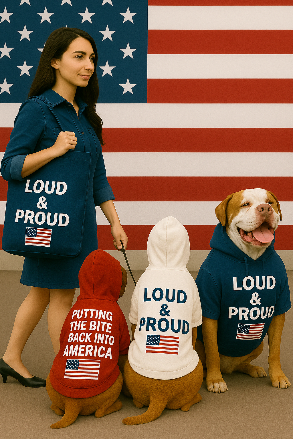Loud & Proud USA Dog Hoodies with FREE BAG!